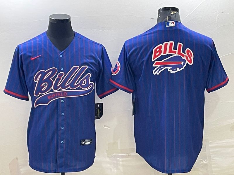 Men Buffalo Bills Blank Blue Stripe 2022 Nike Co branded NFL Jersey->buffalo bills->NFL Jersey
